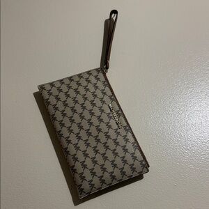 Michael Kors Beige and Brown Monogram Wristlet